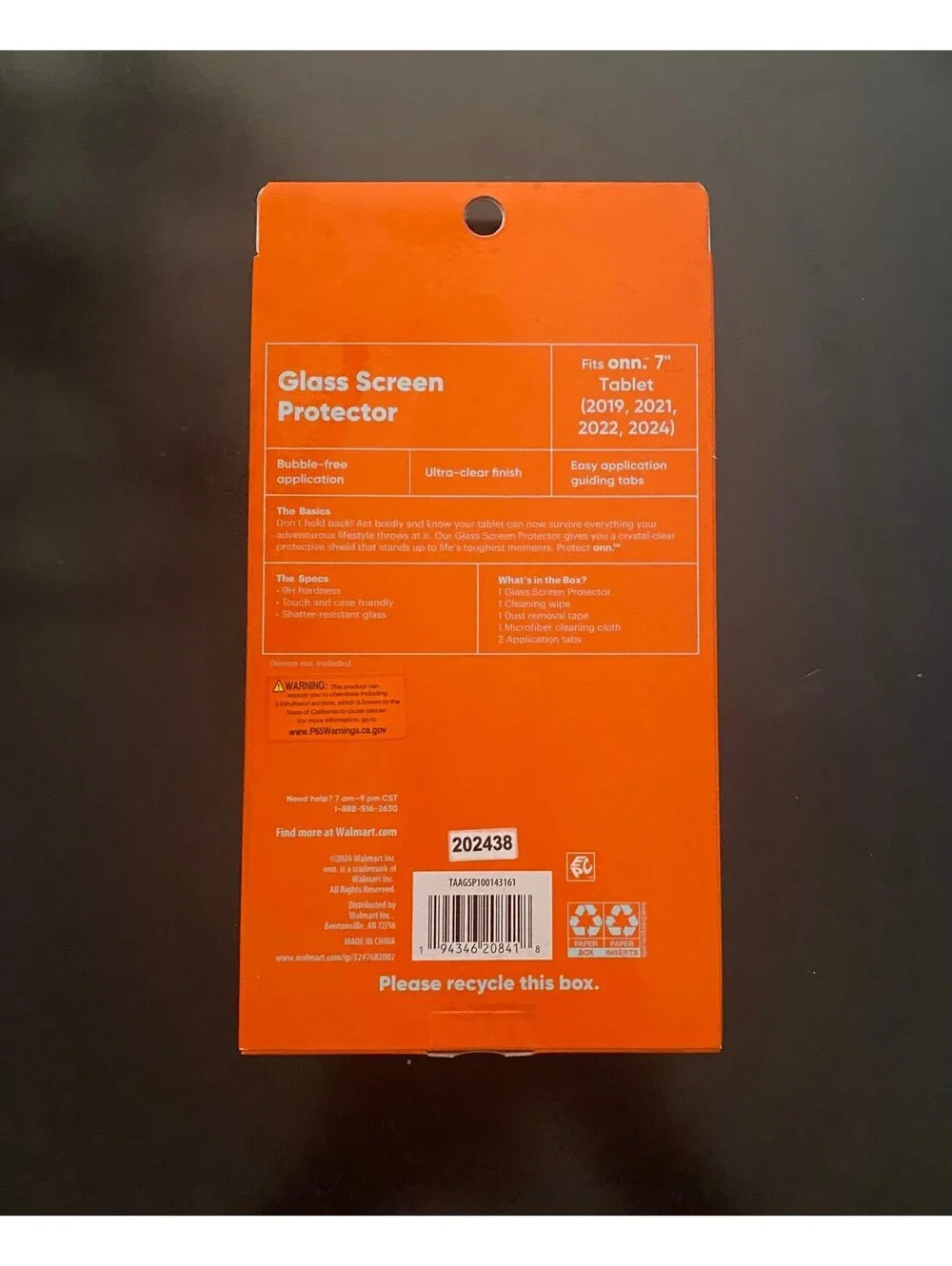 Onn Glass Screen Protector for Onn 7” Tablet 2019/2021/2022/2024